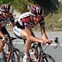 Frank Schleck zieht die Spitzengruppe während der 17. Etappe des Giro d'Italia 2005
